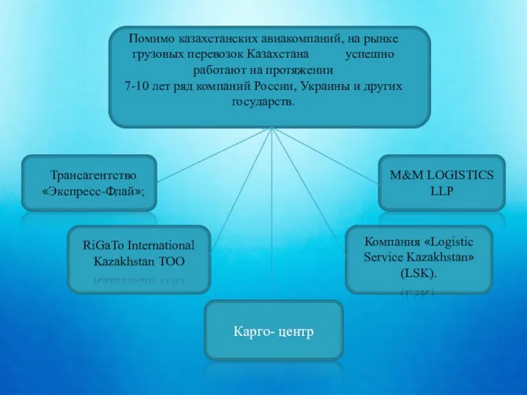 Помимо казахстанских авиакомпаний, на рынке грузовых перевозок Казахстана успешно работают