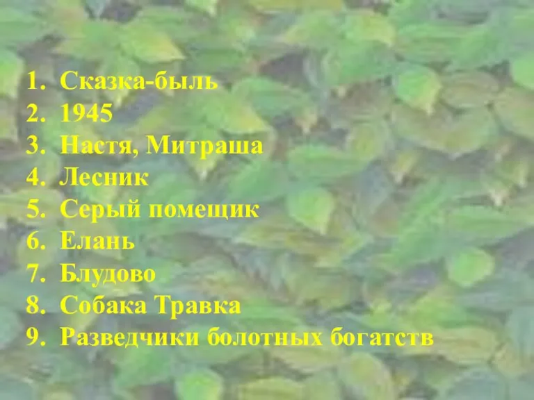 Сказка-быль 1945 Настя, Митраша Лесник Серый помещик Елань Блудово Собака Травка Разведчики болотных богатств