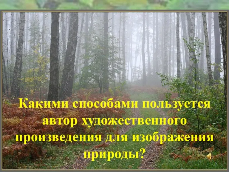 Какими способами пользуется автор художественного произведения для изображения природы?