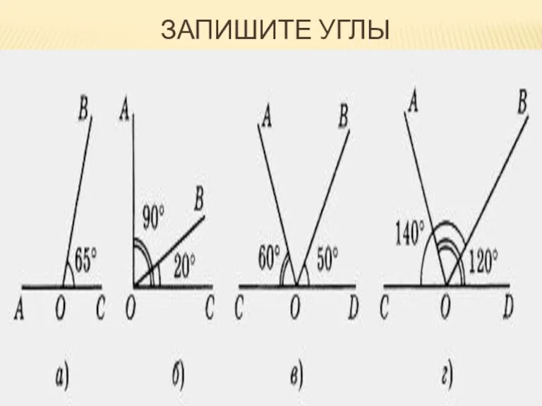 ЗАПИШИТЕ УГЛЫ