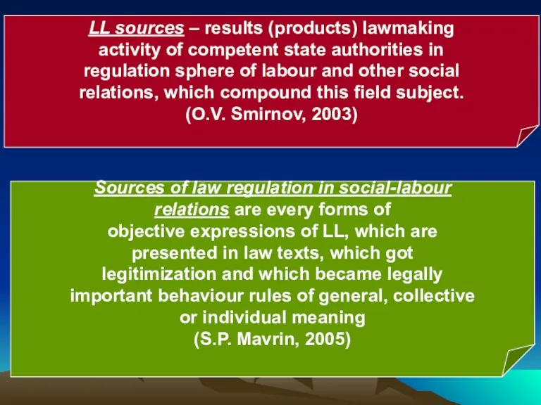 LL sources – results (products) lawmaking activity of competent state