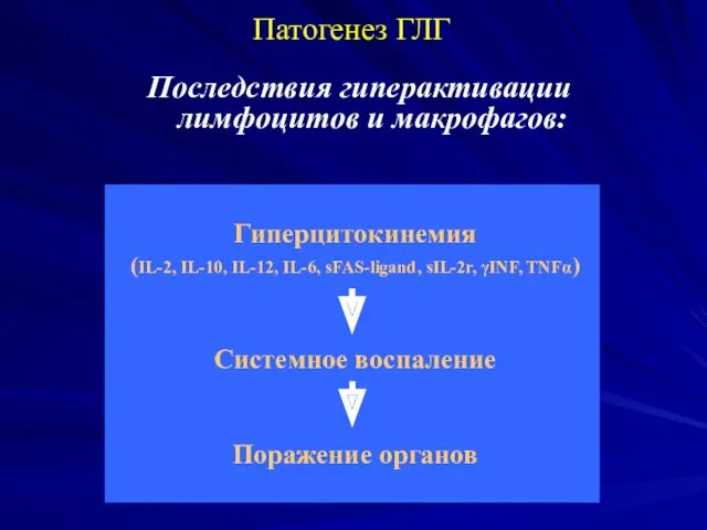 Последствия гиперактивации лимфоцитов и макрофагов: Патогенез ГЛГ