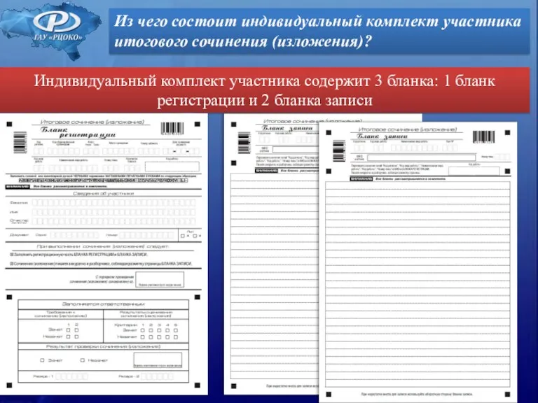 Из чего состоит индивидуальный комплект участника итогового сочинения (изложения)? Индивидуальный