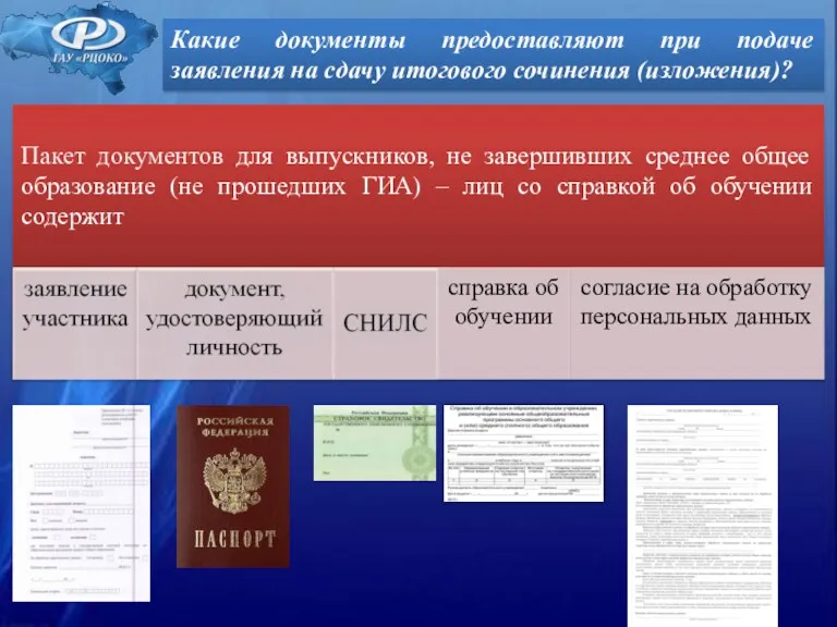 Какие документы предоставляют при подаче заявления на сдачу итогового сочинения