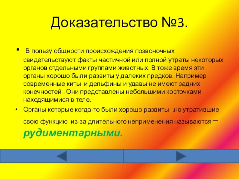 Доказательство №3. В пользу общности происхождения позвоночных свидетельствуют факты частичной