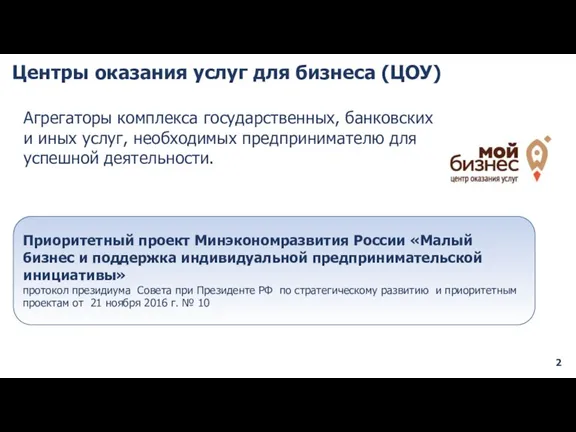 Агрегаторы комплекса государственных, банковских и иных услуг, необходимых предпринимателю для