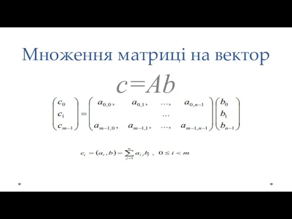 Множення матриці на вектор c=Ab