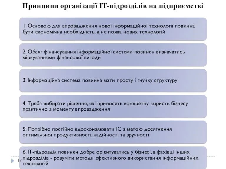 1. Основою для впровадження нової інформаційної технології повинна бути економічна