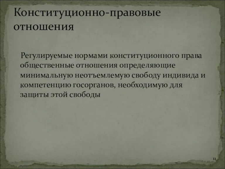 Регулируемые нормами конституционного права общественные отношения определяющие минимальную неотъемлемую свободу