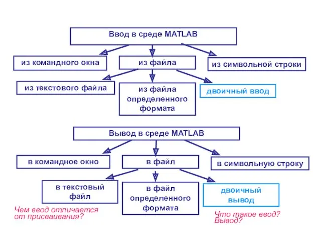 Что такое ввод? Вывод? Чем ввод отличается от присваивания?