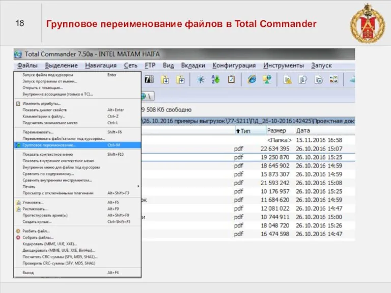 18 Групповое переименование файлов в Total Commander
