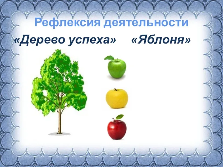 Рефлексия деятельности «Дерево успеха» «Яблоня»