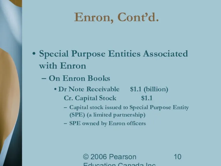 © 2006 Pearson Education Canada Inc. Enron, Cont’d. Special Purpose