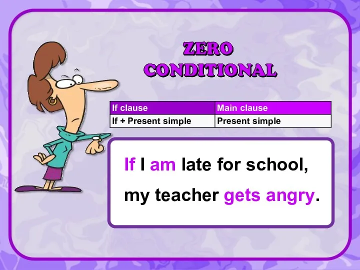 If I am late for school, my teacher gets angry.