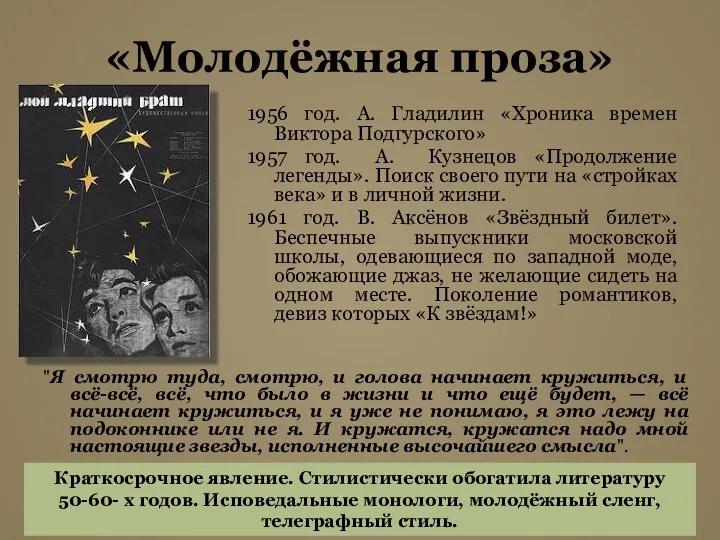 «Молодёжная проза» "Я смотрю туда, смотрю, и голова начинает кружиться,