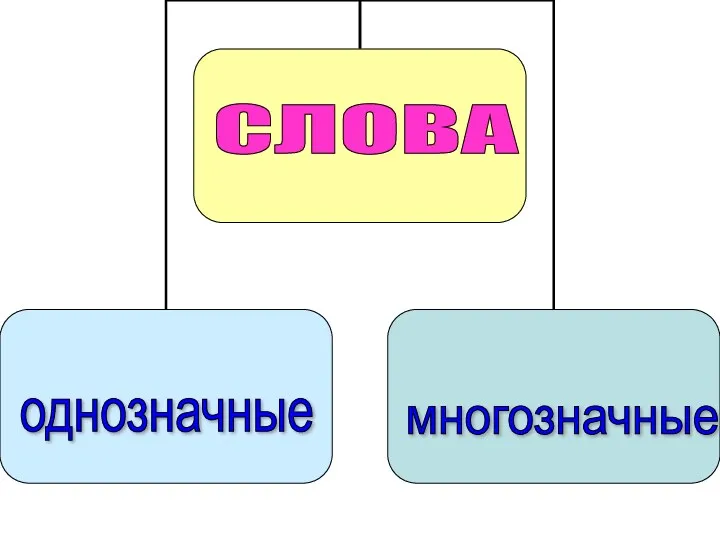 СЛОВА однозначные многозначные