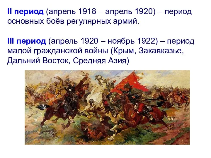 II период (апрель 1918 – апрель 1920) – период основных