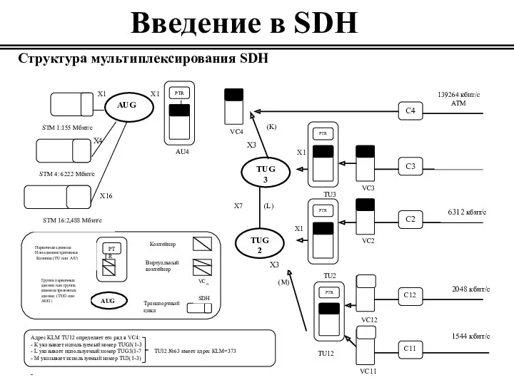 Введение в SDH Структура мультиплексирования SDH