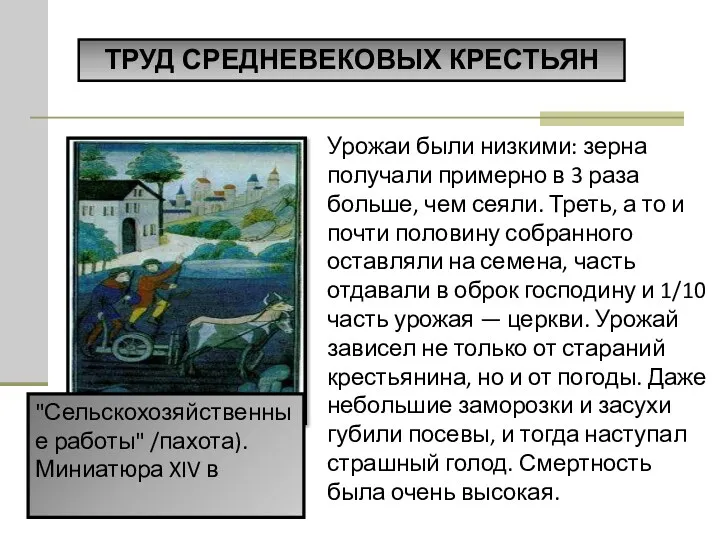 Урожаи были низкими: зерна получали примерно в 3 раза больше,