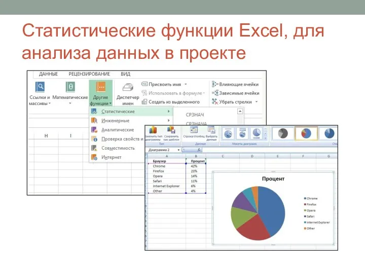 Статистические функции Excel, для анализа данных в проекте
