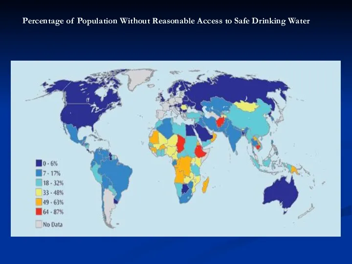 Percentage of Population Without Reasonable Access to Safe Drinking Water