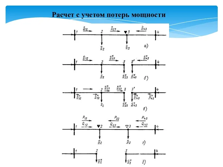 Расчет с учетом потерь мощности