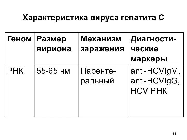 Характеристика вируса гепатита С