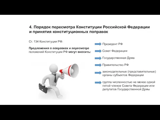 4. Порядок пересмотра Конституции Российской Федерации и принятия конституционных поправок