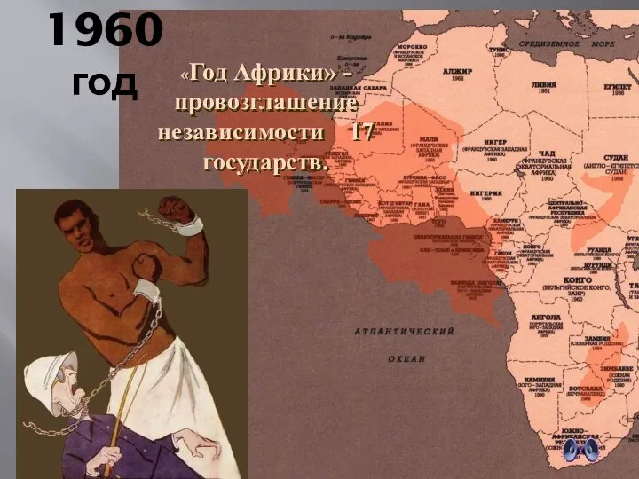 «Год Африки» - провозглашение независимости 17 государств. 1960 год