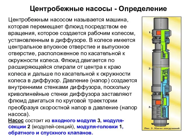 Центробежные насосы - Определение Центробежным насосом называется машина, которая перемещает