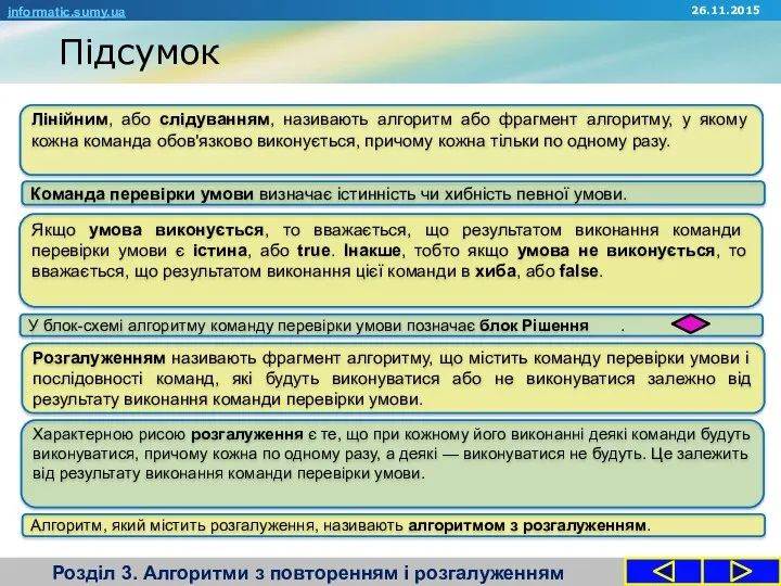 Розділ 3. Алгоритми з повторенням і розгалуженням informatic.sumy.ua Лінійним, або