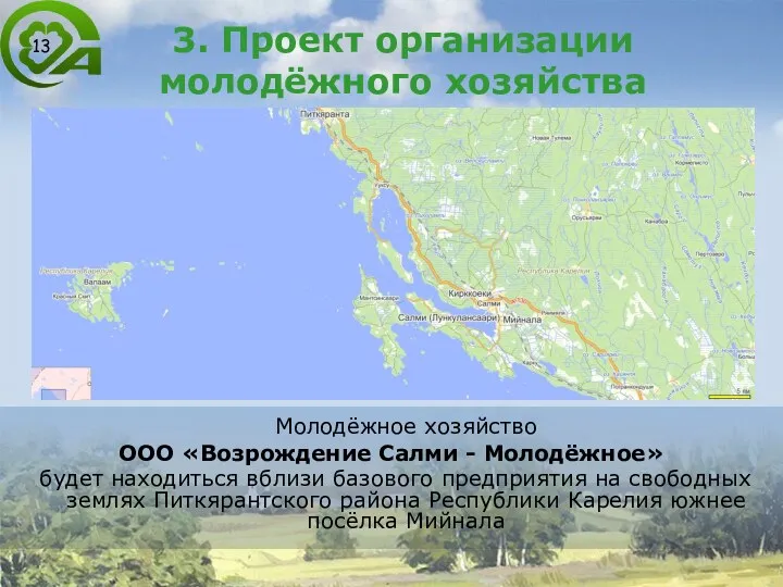 3. Проект организации молодёжного хозяйства Молодёжное хозяйство ООО «Возрождение Салми