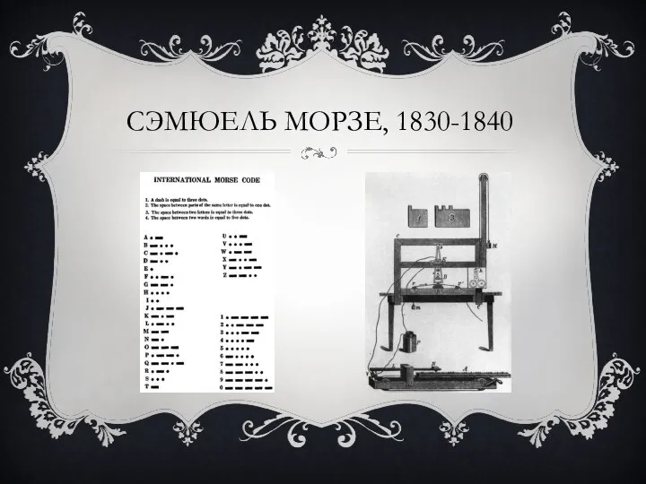 СЭМЮЕЛЬ МОРЗЕ, 1830-1840