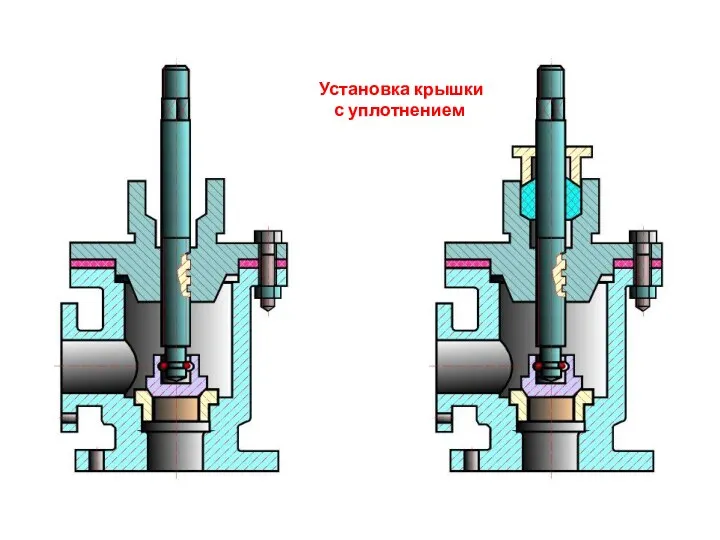 Установка крышки с уплотнением