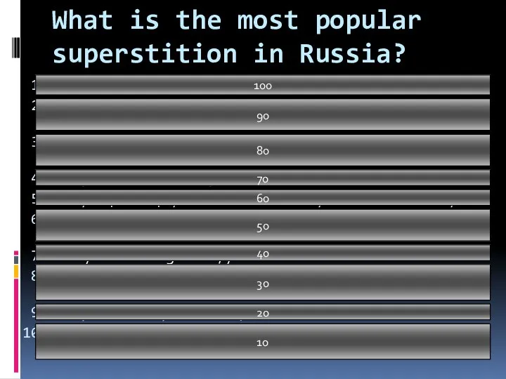 What is the most popular superstition in Russia? If you
