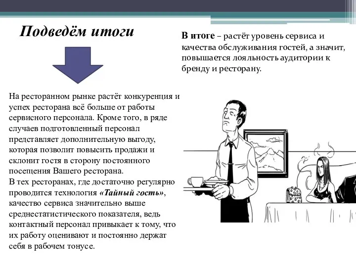 Подведём итоги На ресторанном рынке растёт конкуренция и успех ресторана