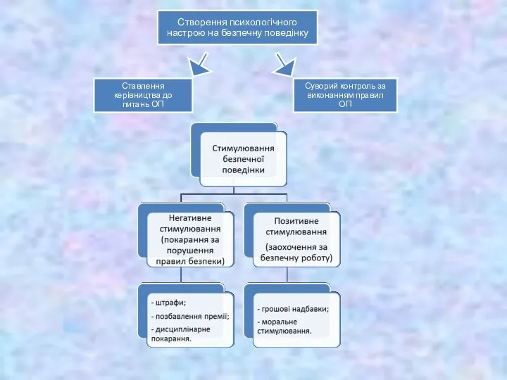 Створення психологічного настрою на безпечну поведінку Суворий контроль за виконанням