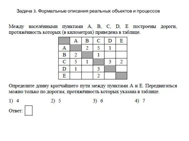 Задача 3. Формальные описания реальных объектов и процессов