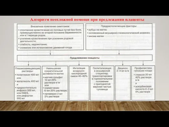 Алгоритм неотложной помощи при предлежании плаценты