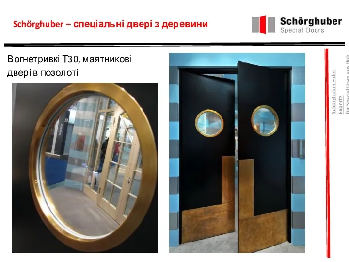 Schörghuber – спеціальні двері з деревини Вогнетривкі Т30, маятникові двері