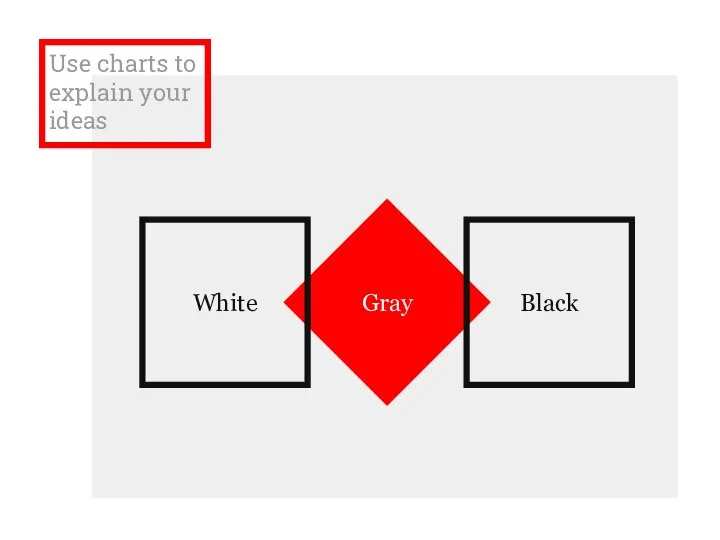 Gray Use charts to explain your ideas White Black