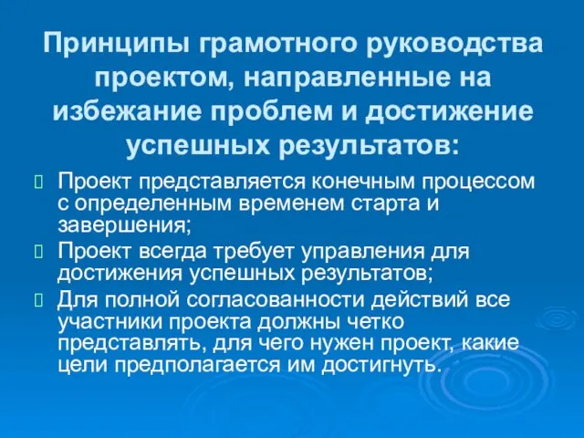 Принципы грамотного руководства проектом, направленные на избежание проблем и достижение