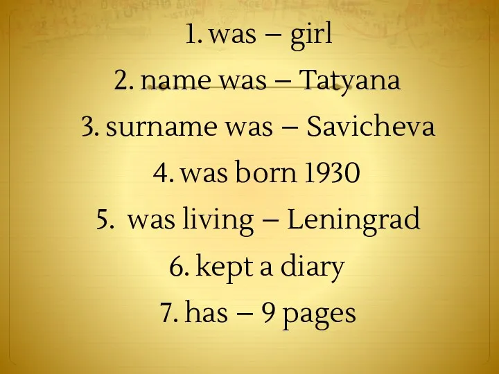 was – girl name was – Tatyana surname was – Savicheva was born
