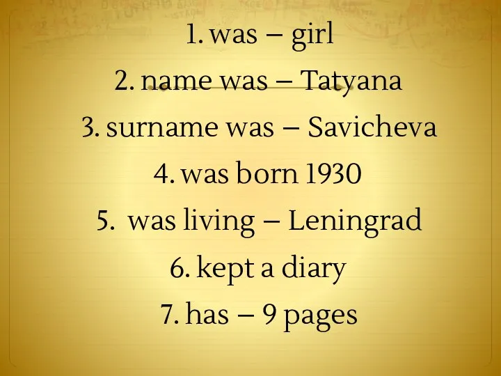 was – girl name was – Tatyana surname was –