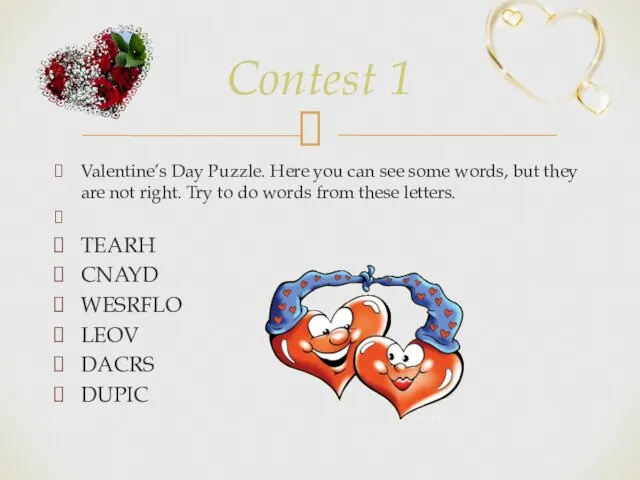 Valentine’s Day Puzzle. Here you can see some words, but