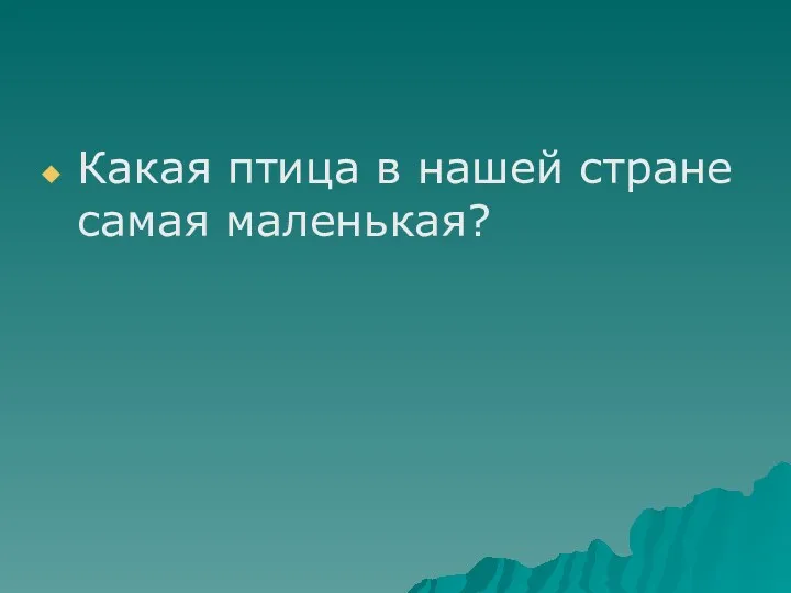 Какая птица в нашей стране самая маленькая?