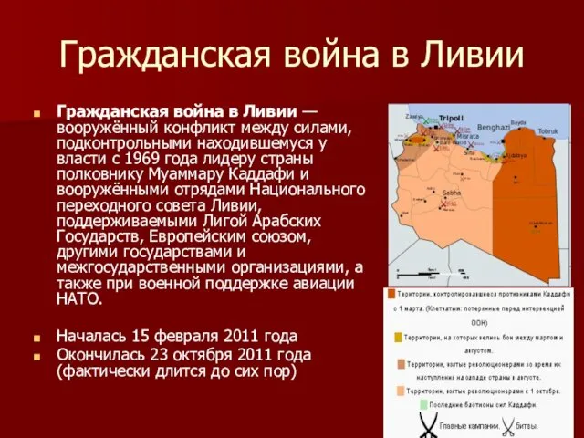 Гражданская война в Ливии Гражданская война в Ливии — вооружённый