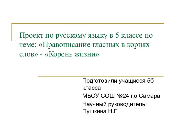 Проект по русскому языку в 5 классе по теме: «Правописание