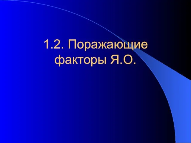 1.2. Поражающие факторы Я.О.