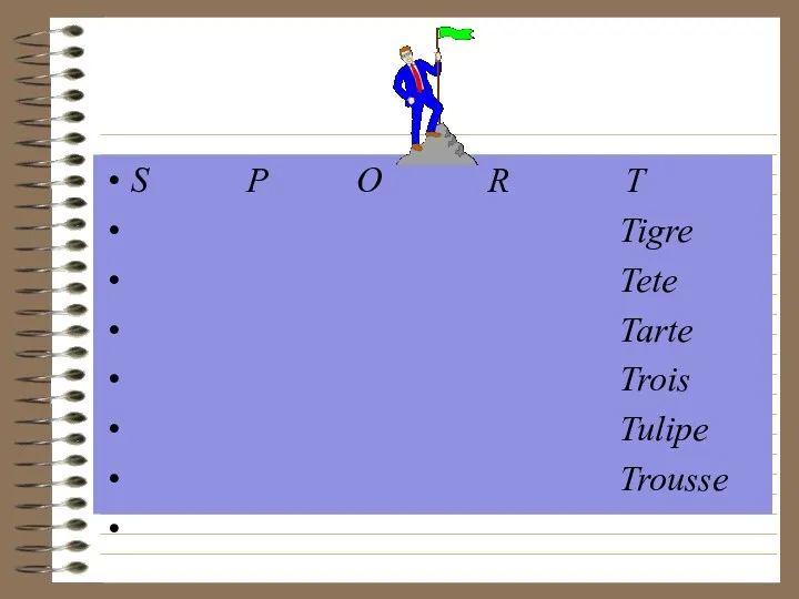 S P O R T Tigre Tete Tarte Trois Tulipe Trousse